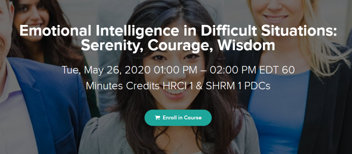 Emotional Intelligence in Difficult Situations Serenity, Courage, Wisdom